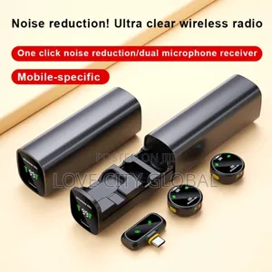Qy80 Lavalier Wireless Microphone Anc Magnetic Lapel Mic Charging Case