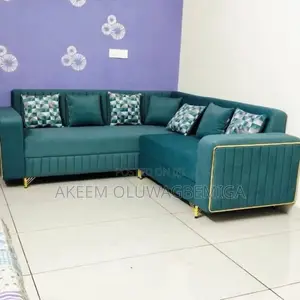 High Quality Green Fabric L Shaped Chair