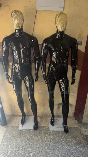 Glossy Black Stone Face Huge Fibre Male Mannequins