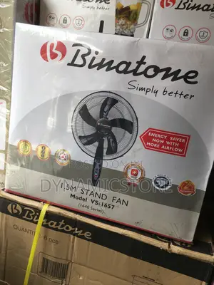 Binatone 16" 5 Blades 60w, 3 Speed Push Button.