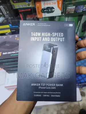 Anker 737 Portable Power Bank 140w 24000mah Battery Pack Charging