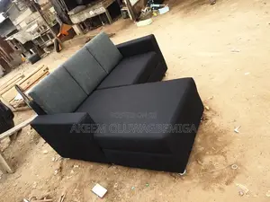 Quality Black Fabric L Shaped Sofa Chairs