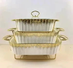 3pcs Stylish Chafing Dishes With Burners Lids