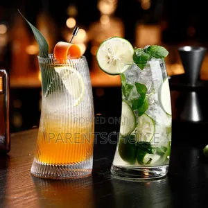 Slanting Moon Shape Glass Creative Cocktail Drinking Glasses-6pcs