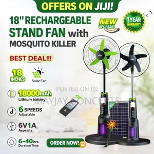 Iwin 18" Solar Rechargeable Fan With Mosquito Killer-●Solar Panel