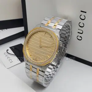 Gucci Quality Luxury Men Chain Strap Iced Face Wristwatch