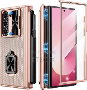 Samsung Galaxy Z Fold 6 Case With S Pen Holder 360° Ring Kickstand