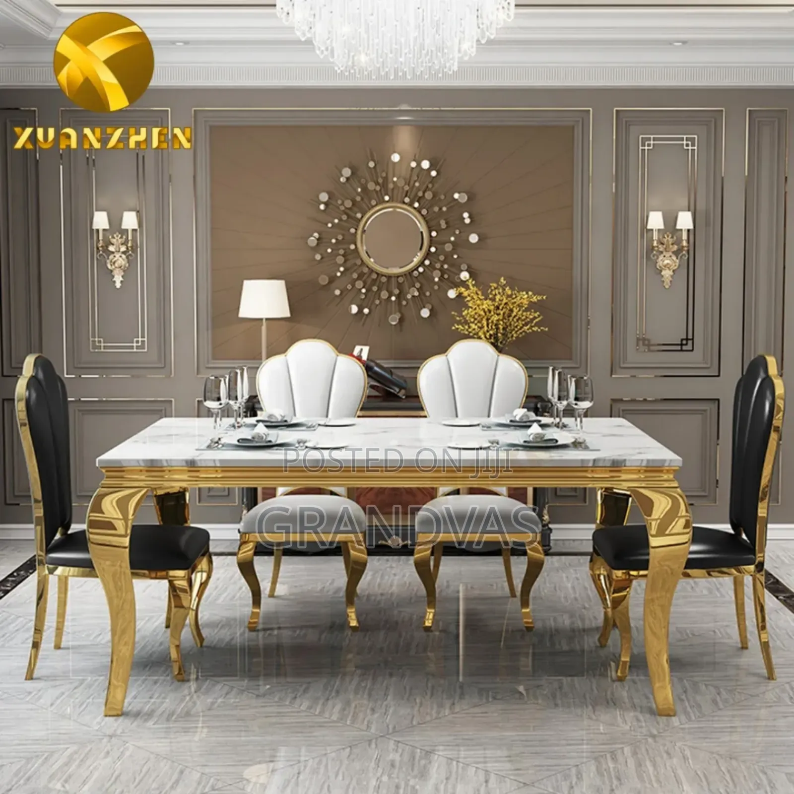 Marble Dining Table Set Elegant