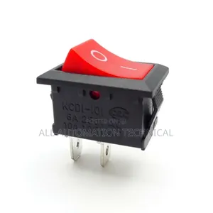 2 Pin 6a 250v Ac SPST on-Off Rocker Switch Red Black Color