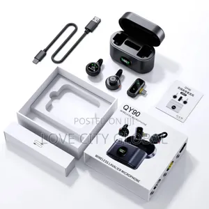 Qy90 Wireless Microphone Anc Clip-on Design Magnetic Lapel Mic Case