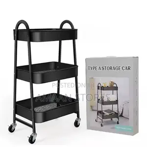 3-Layer Metal Multipurpose Trolley With Wheels