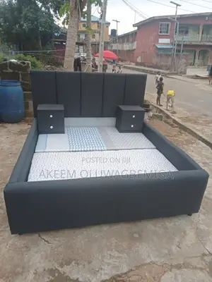 4 and Half By6ft Bedframe With Bedside Cabinets