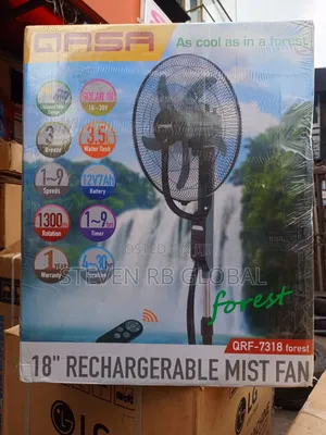 Qasa 18" Rechargeable Mist Fan With Remote – QRF-7318 (Forest)