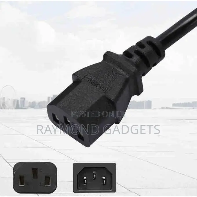 3-pin Power Cable For Laptop & Desktop Pc