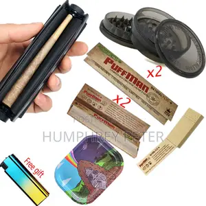Smoking Roller + Crusher +4 Booklet Of Rolling Papers + Tips