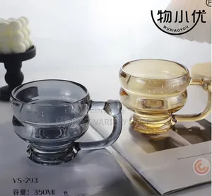 350ml Classy Quality Milk,Coffee Glass Cup With Handle(12pcs)