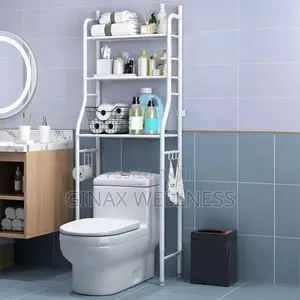 3-Tier Over-the-Toilet Organizer Rack With Side Hooks