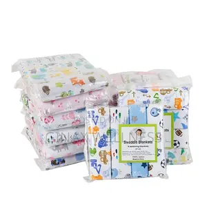 4-Piece Soft Cotton Baby Swaddle Blanket Pack | Receiving Blanket Set
