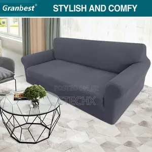 Granbest High Stretch Sofa Covers 4 Seater Jacquard Spandex Grey