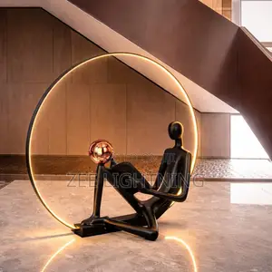 Humanoid Abstract Modern Art Figure Sculpture Floor Lamp