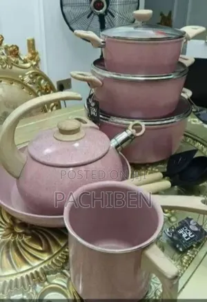 Ucc 9 PCS Pot With Kettle Available in Lemon and Pink