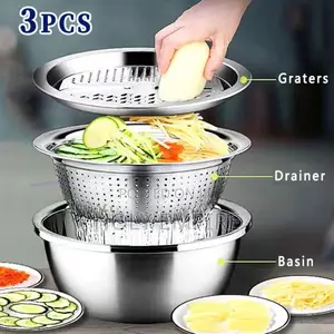 3pcs/ Vegetable Slicer, Stainless Steel