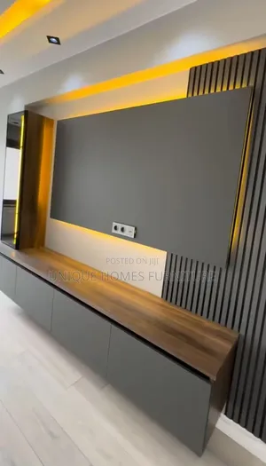 Tv Console With Unique Finishing