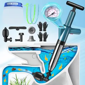 Toilet Plunger Heavy Duty High Pressure Unblocker Wit Visual Barometer