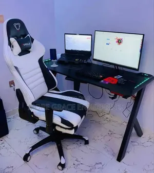 Gaming Desk and Chair With Lights
