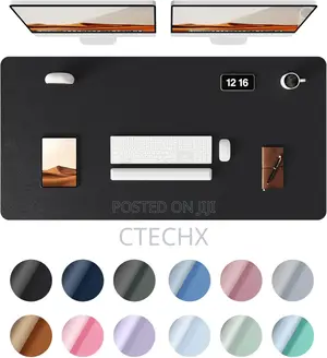 Ysagi Leather Desk Protector Mat, Large Mouse Mat,120 X 60 Cm Darkgrey