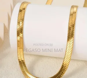 24 Karat Flat Snake Chain Necklace