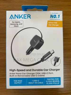 Anker USB-C Car Charger 75w Max Ultra Compact Type C Fast Car Charger