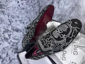 Italian Dolce & Gabbana Royal Stone Velvet Shoes