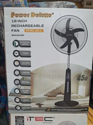 Power Deluxe Rechargeable Fan 18inches
