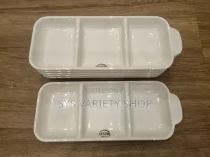 6 PCS of 3 Compartment Ceramics Serving Plates