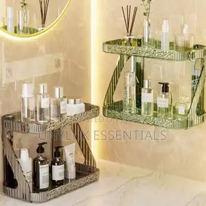 2 Tier Vanity Tray Wall Mounted Makeup/Bathroom Shelf