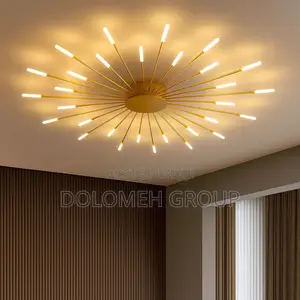 Multi Hand Gold Metal and Acrylic Chandelier