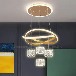 Modern Crystal Pendant Lamp Oil-Rubbed Metal Finish Led Hang Light