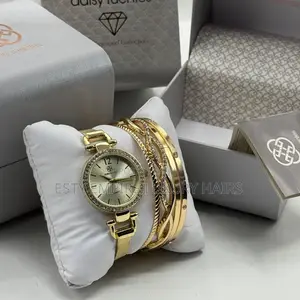 Premium Quality Daisy Fuentes Female Wristwatch, Bangle Bracelet Set