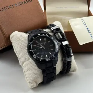 Premium Quality Lucky Brand Male Wristwatch Bangle Set