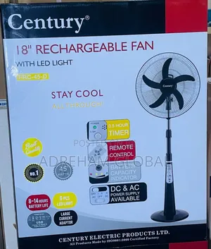 Century 18inches Rechargeable Fan With Led Light Souv