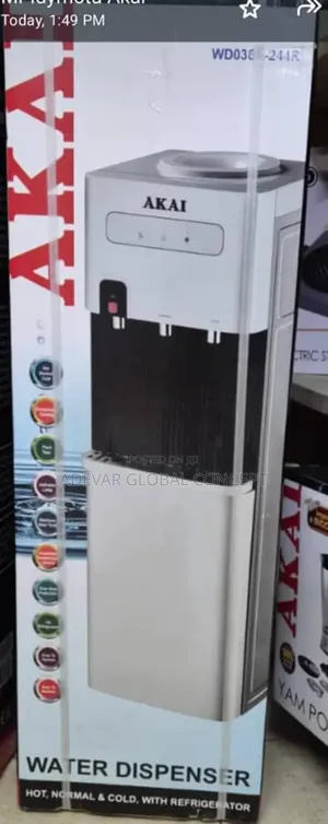 Akai 3 Taps Water Dispenser With Refrigerator - Hot - Normal - Cold