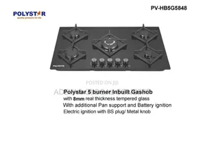 Polystar 5 Burner Cabinet Inbuilt Gashob Cooker