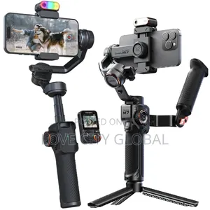 Isteady M7 Kit Phone Gimbal 3-Axis Ai Track Sensor Fill Light, Remote
