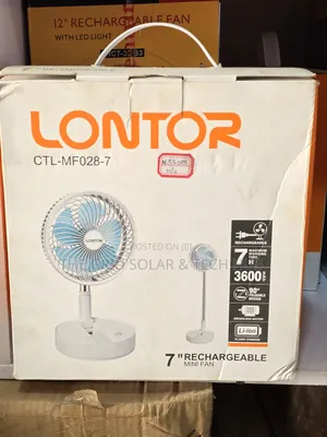 Lontor 7" Rechargeable Mini Fan (Ctl-Mf028-7) - Foldable Portable