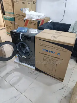 Polystar 7kg Black Front Load Washing Appliance