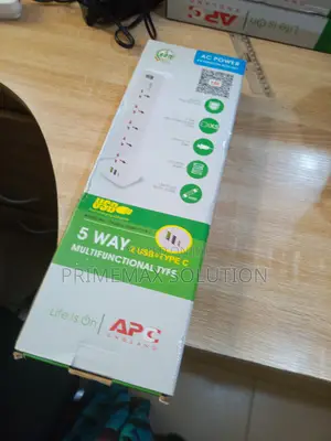 Heavy-Duty 5-Way Power Strip With Usb Ports