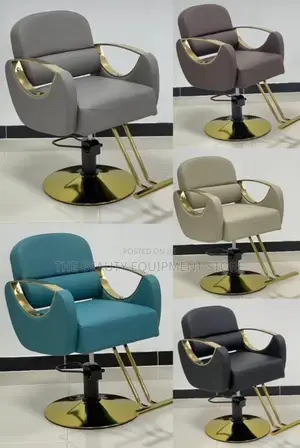 Luxury Gold Base Hydraulic Salon Chair – Modern Durable
