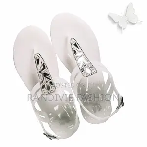 White - Leaves Sandals