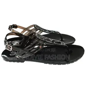 Black- Leaves Sandals